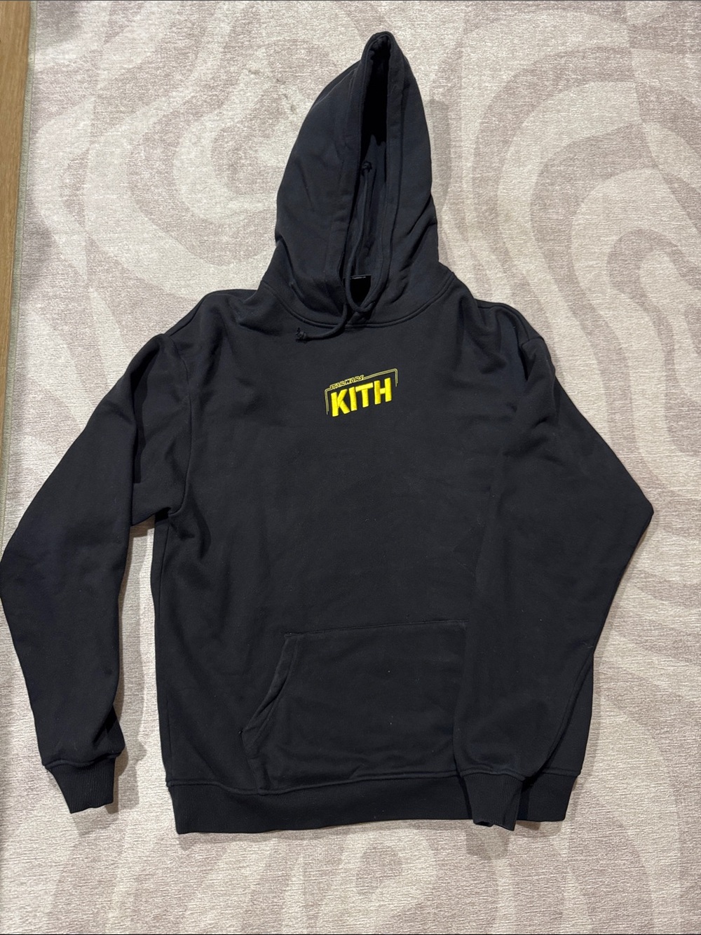 Kith x Star Wars Black Hoodie with Yellow KITH Chest Logo